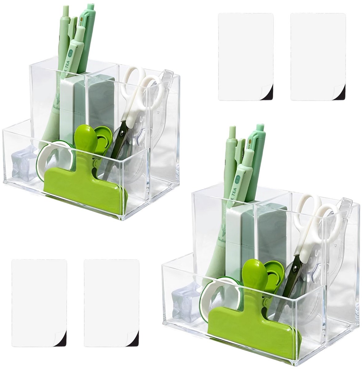 Omgoods - Heldere Acryl Bureau Organizer met 3 Vakken