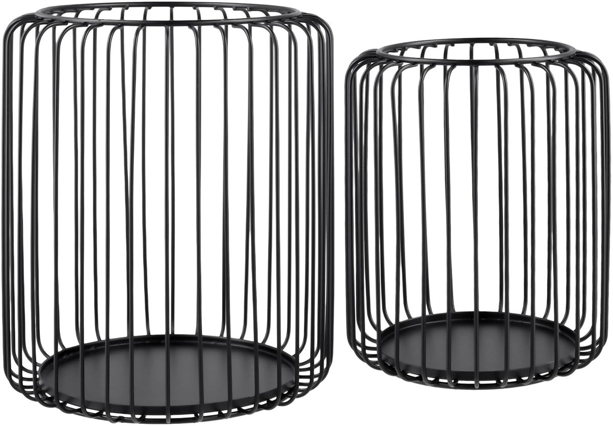 Omgoods - Set van 2 Zwarte Buitenlantaarns
