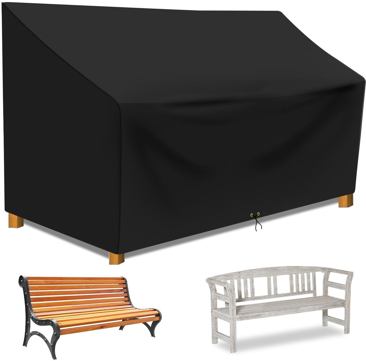 Omgoods - Beschermhoes voor Tuinbank 3-Zits Waterproof met Trekkoord