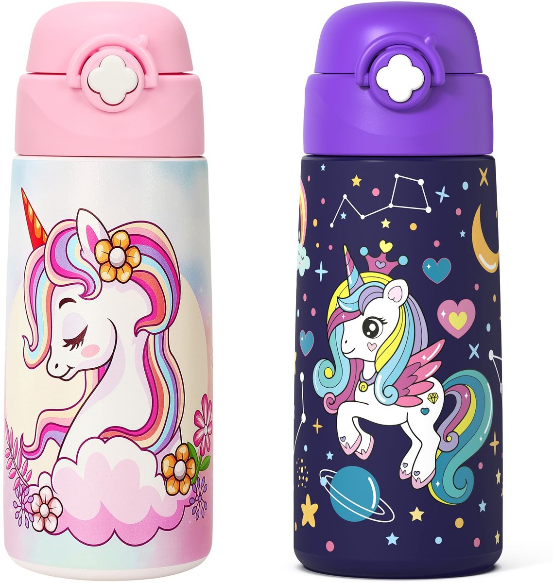 Omgoods - Kindertumbler met Pop-Up Rietje 16 Oz - Levenslange Garantie