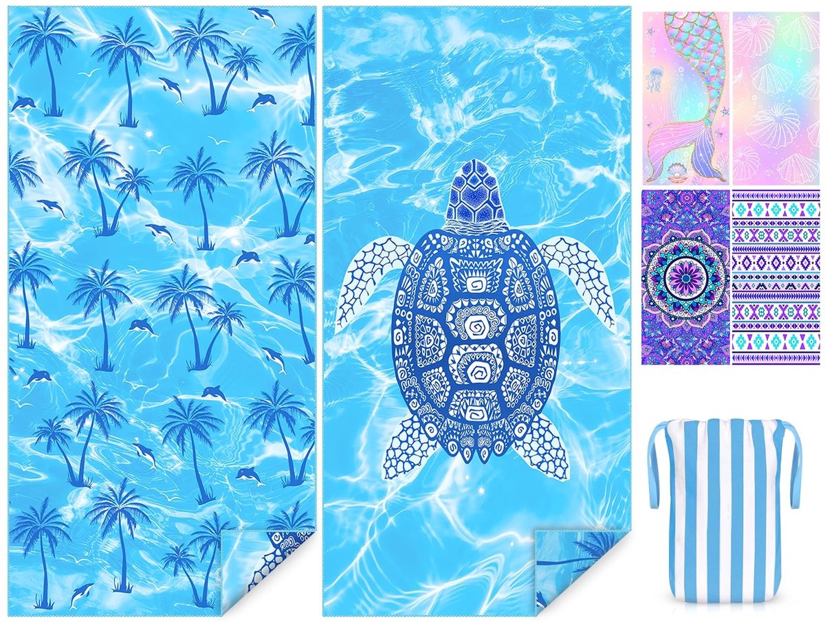 Omgoods - Grote Microvezel Strandhanddoek 180x90cm, Sneldrogend en Zandbestendig