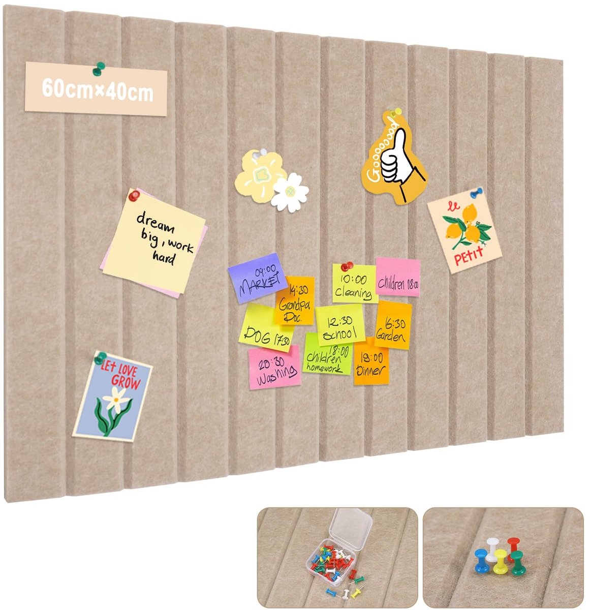 Omgoods - Decoratieve Vilt Prikbord 40x60cm met Lijm