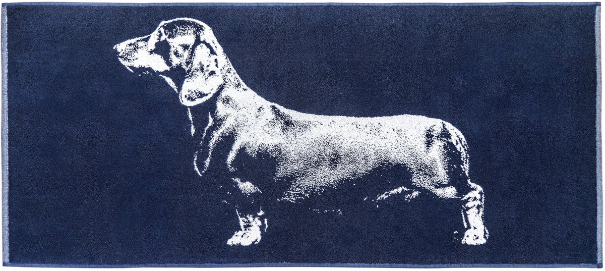 Omgoods - 100% Cotton Towel – Standing Dachshund - Zachte badhanddoek voor volwassenen en kinderen