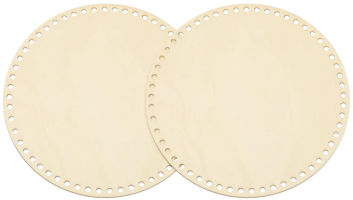 Omgoods - 12 Inch Houten Basis voor Haakmanden - Set van 2