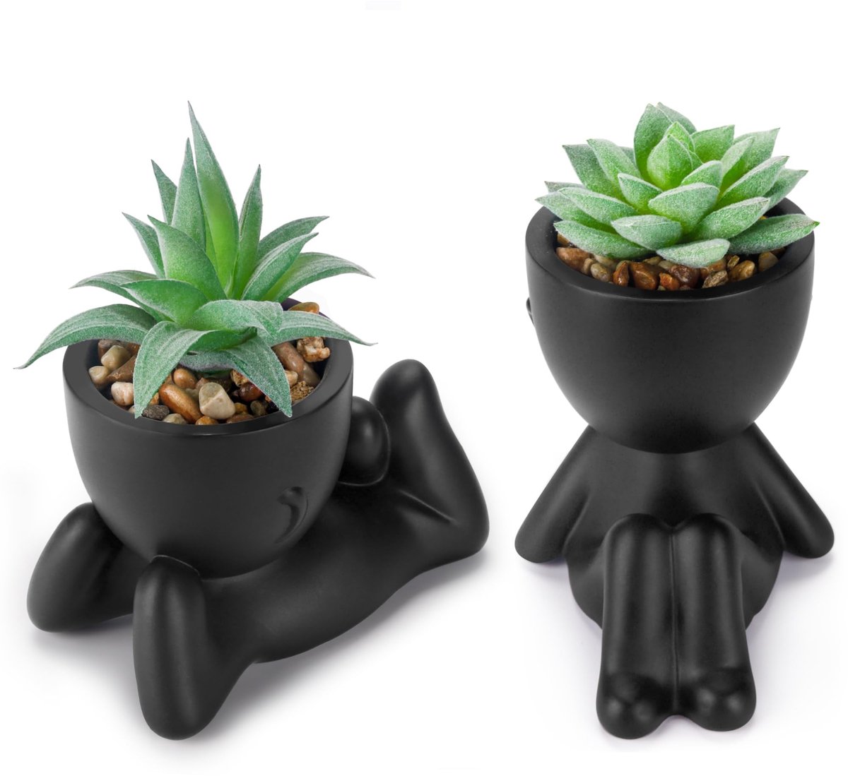 Omgoods - Set van 2 Kunstplanten Succulenten voor Binnen