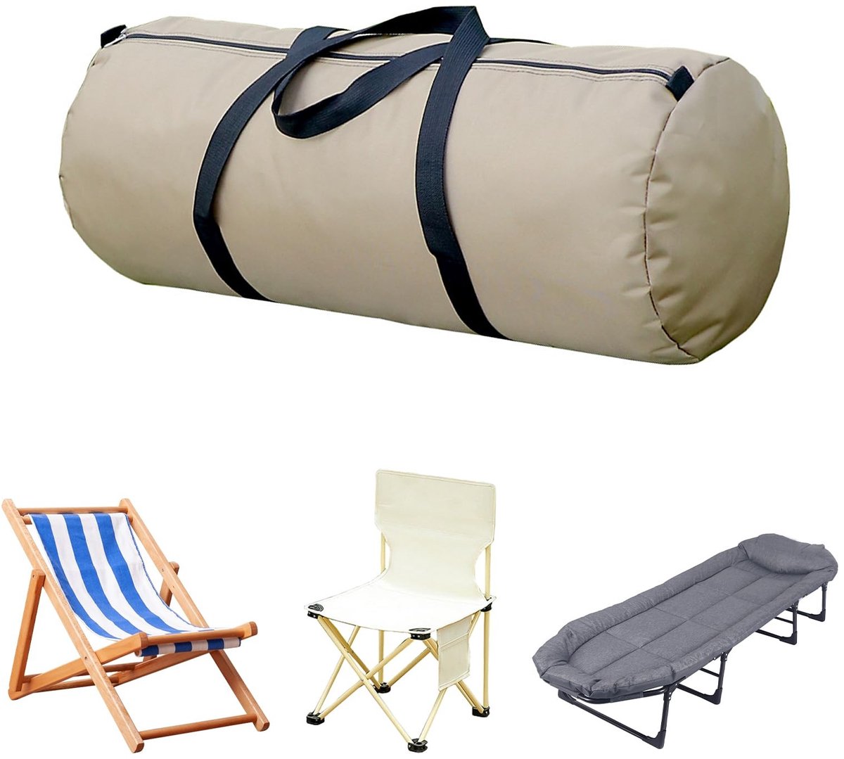 Omgoods - Vouwbare Campingstoel - Groot 48 Inch met Draagtas voor Buiten