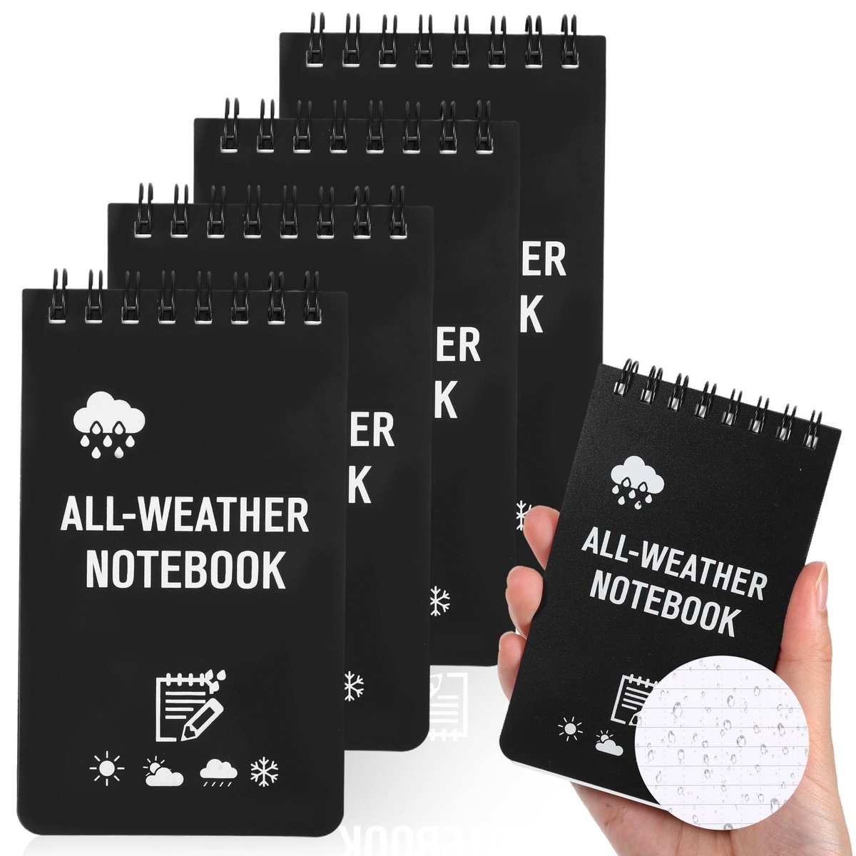 Omgoods - Set van 4 Waterdichte Notitieboeken voor Buitengebruik
