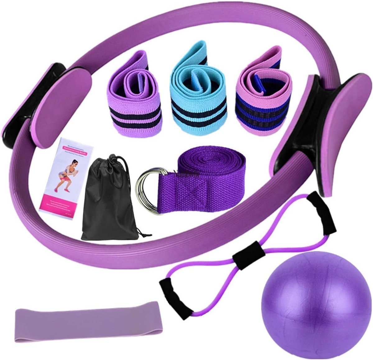 Omgoods - Compleet Pilates Workout Set voor Vrouwen met Ring en Yoga Bal