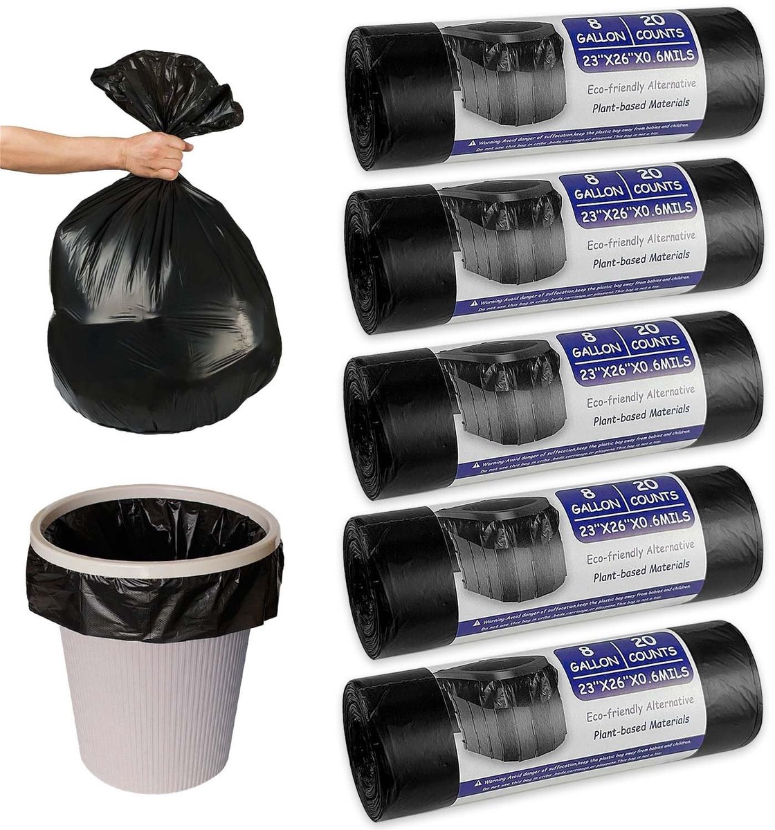 Omgoods - Biodegradeerbare Toiletzakken - 100 Stuks - Perfect voor Kamperen - 30L - Buitenactiviteiten - Milieu-vriendelijk - Ideaal voor Reis - Zwart