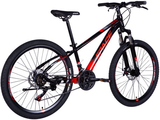 Mercury - Mountainbike - 26 inch - 21 versnellingen - Aluminium frame - Schijfremmen - Voorvork met vering - Zwart/Rood van Mercury — afbeelding 3