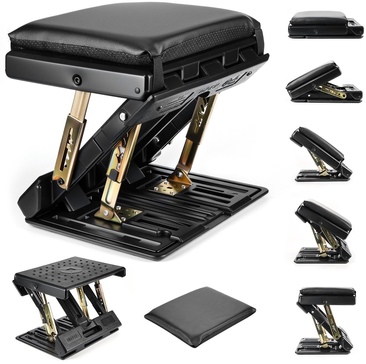 Omgoods- Voetsteun Ergonomisch - Verstelbaar met 4 Hoogtes - Antislip - Opvouwbaar - Afneembaar Kussen - Max. Belasting 55 kg - Voetensteun