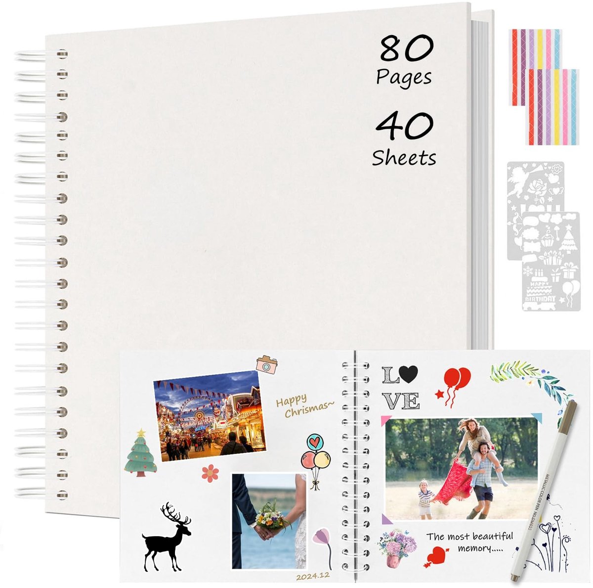 Omgoods - DIY Spiral Foto Album met 80 Pagina's voor Creatieve Herinneringen