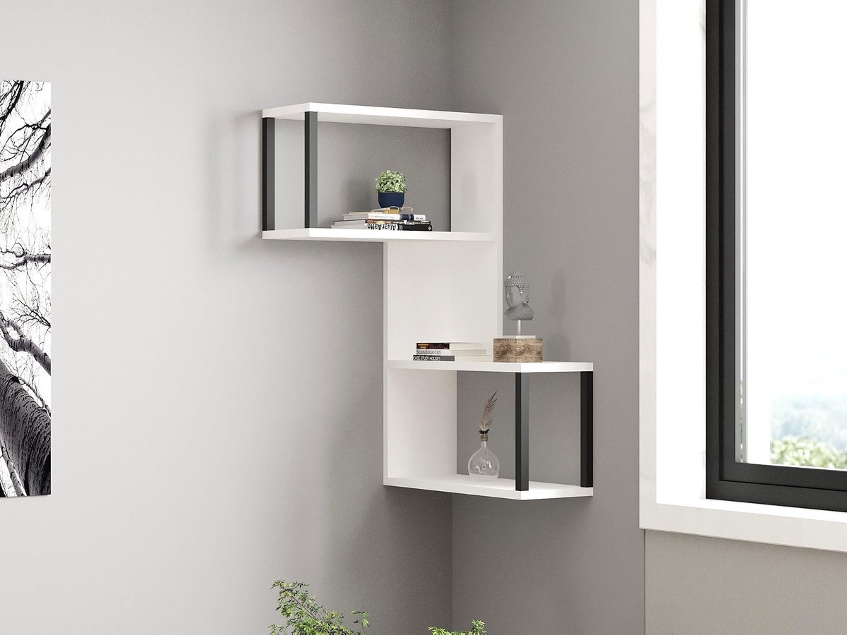 Omgoods - Wandplank Wit 84 x 52 x 20 cm van Melamine Gecoat Spaanplaat