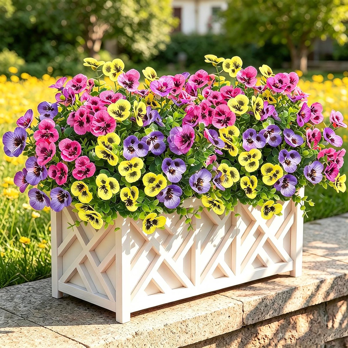 SnelShoppen - 9 Bundels Kunstbloemen voor Buiten - Weerbestendige Zijde Planten voor Balkon, Tuin, Raamdecoratie - Roze Kunstbloemen voor Binnen en Bu