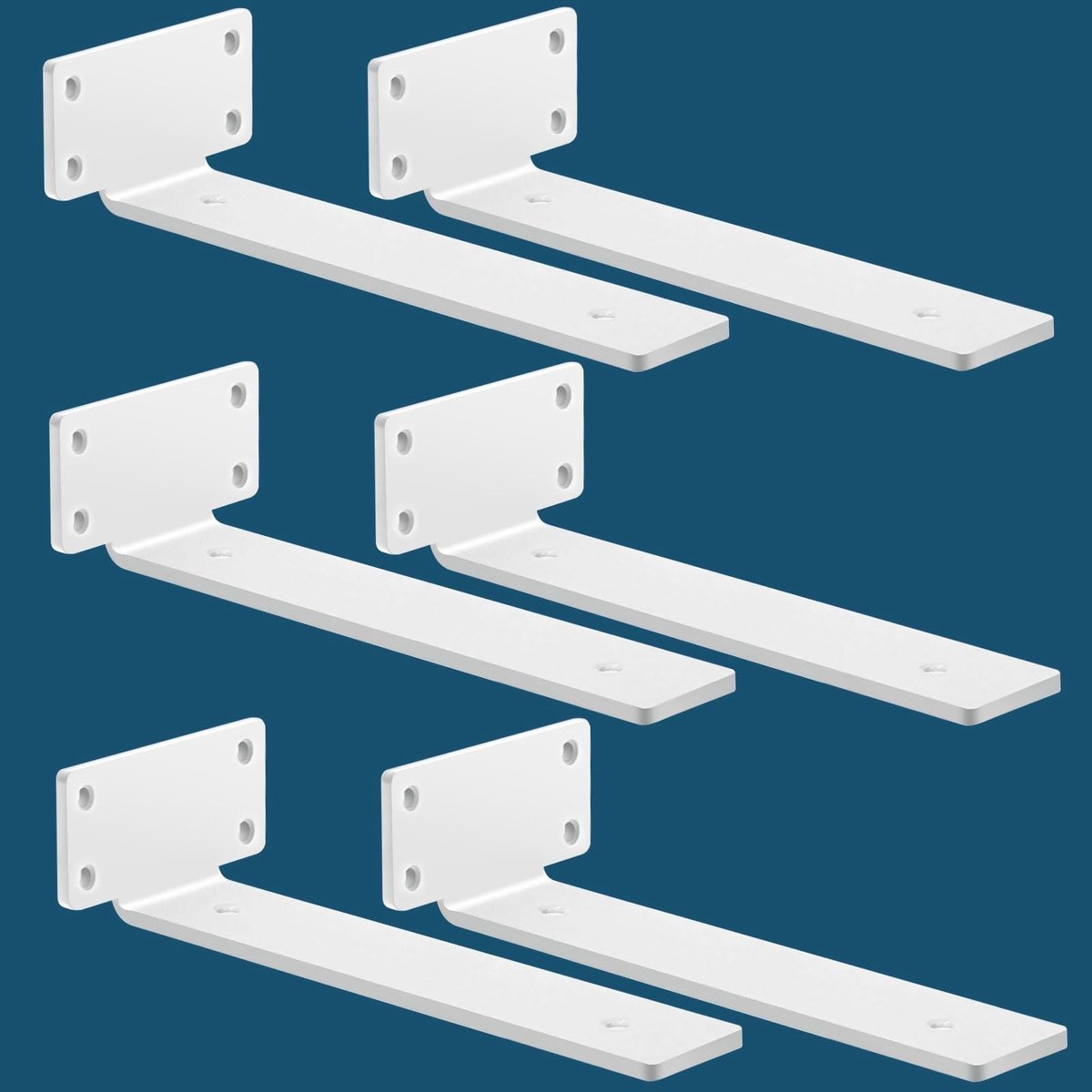 Omgoods - 6-delige Staal Plankdragers, Wit