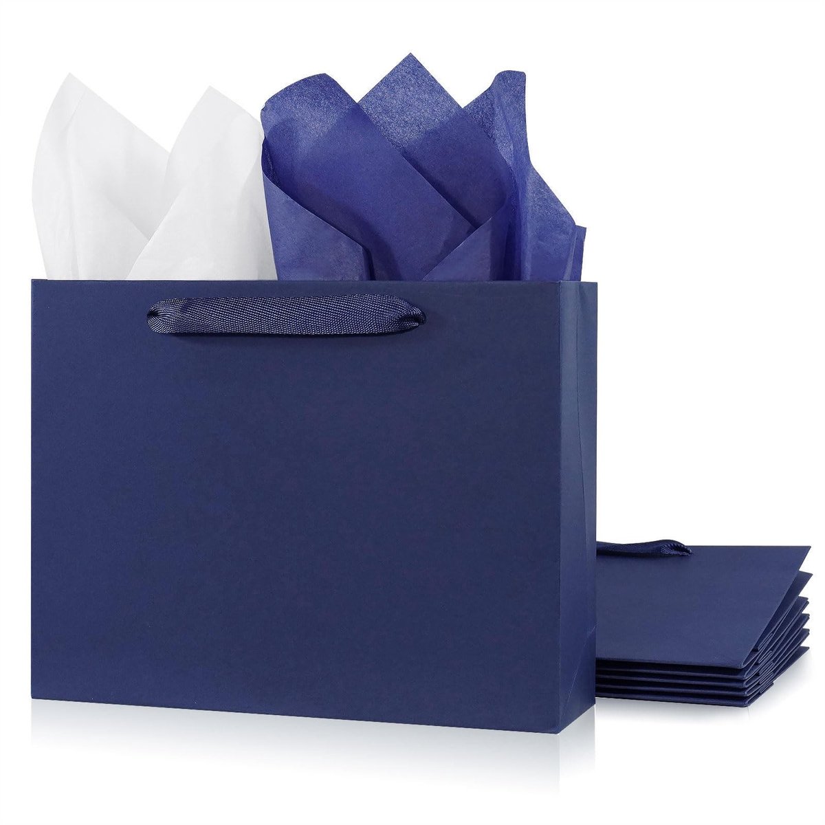 Omgoods - Set van 6 Medium Papieren Cadeauzakken met Papieren Flessen