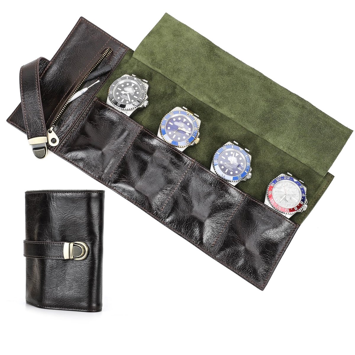 Omgoods - Leren Horloge Organizer met 6 Slots