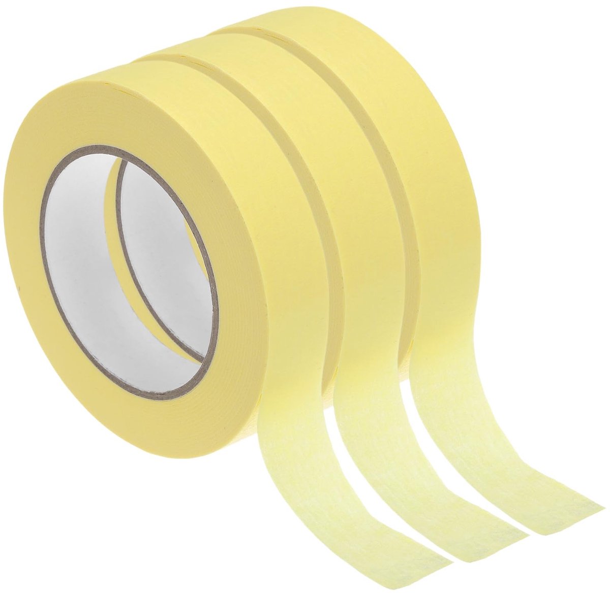 Omgoods - Crepe Papier Plakband 50 m x 2,5 cm Geel - 3 Rollen