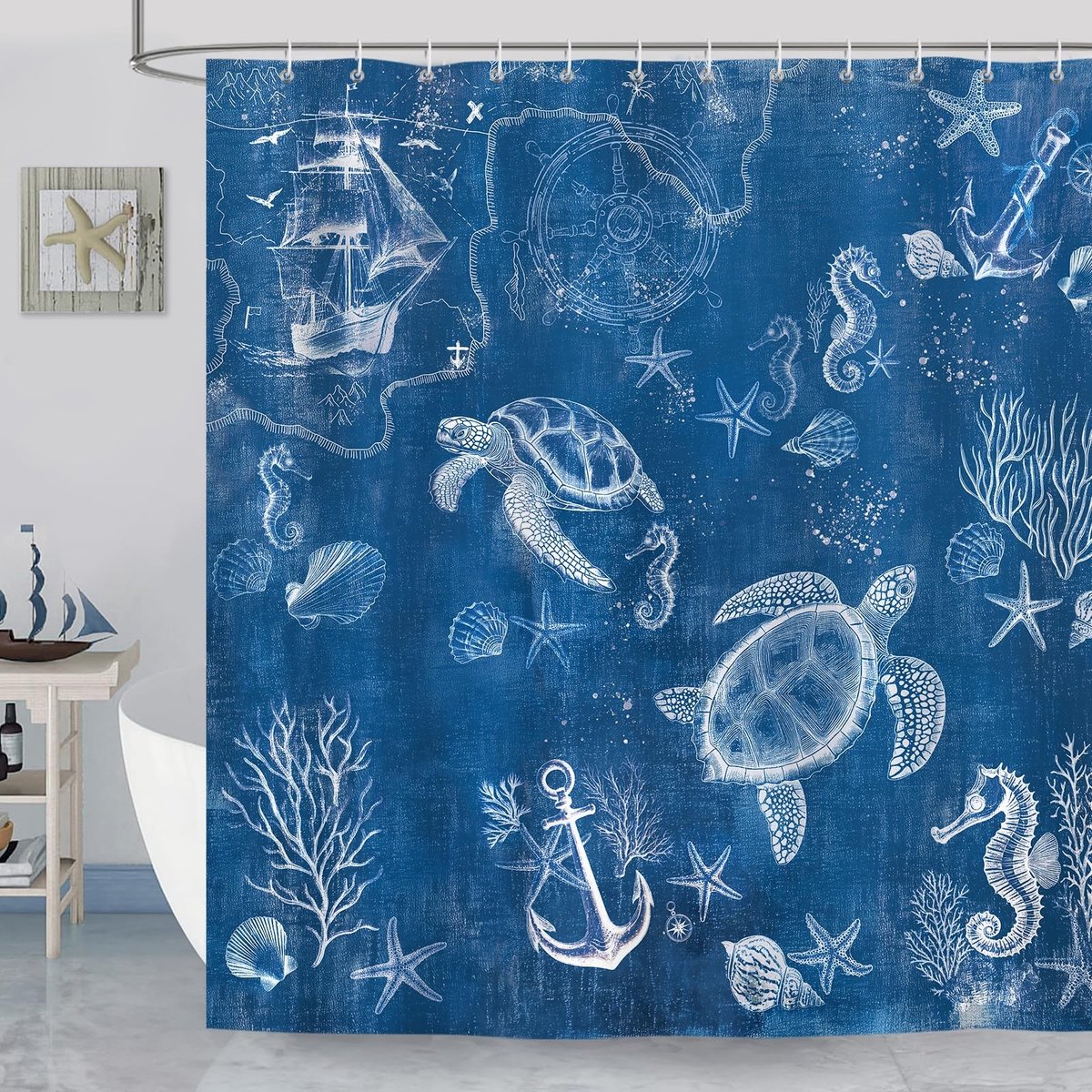 Omgoods- Douchegordijn Waterdicht - Douchegordijn 180x180cm - Schimmelwerend - Wasbaar - Inclusief 12 Haken - Polyester Stof - Badkamergordijn