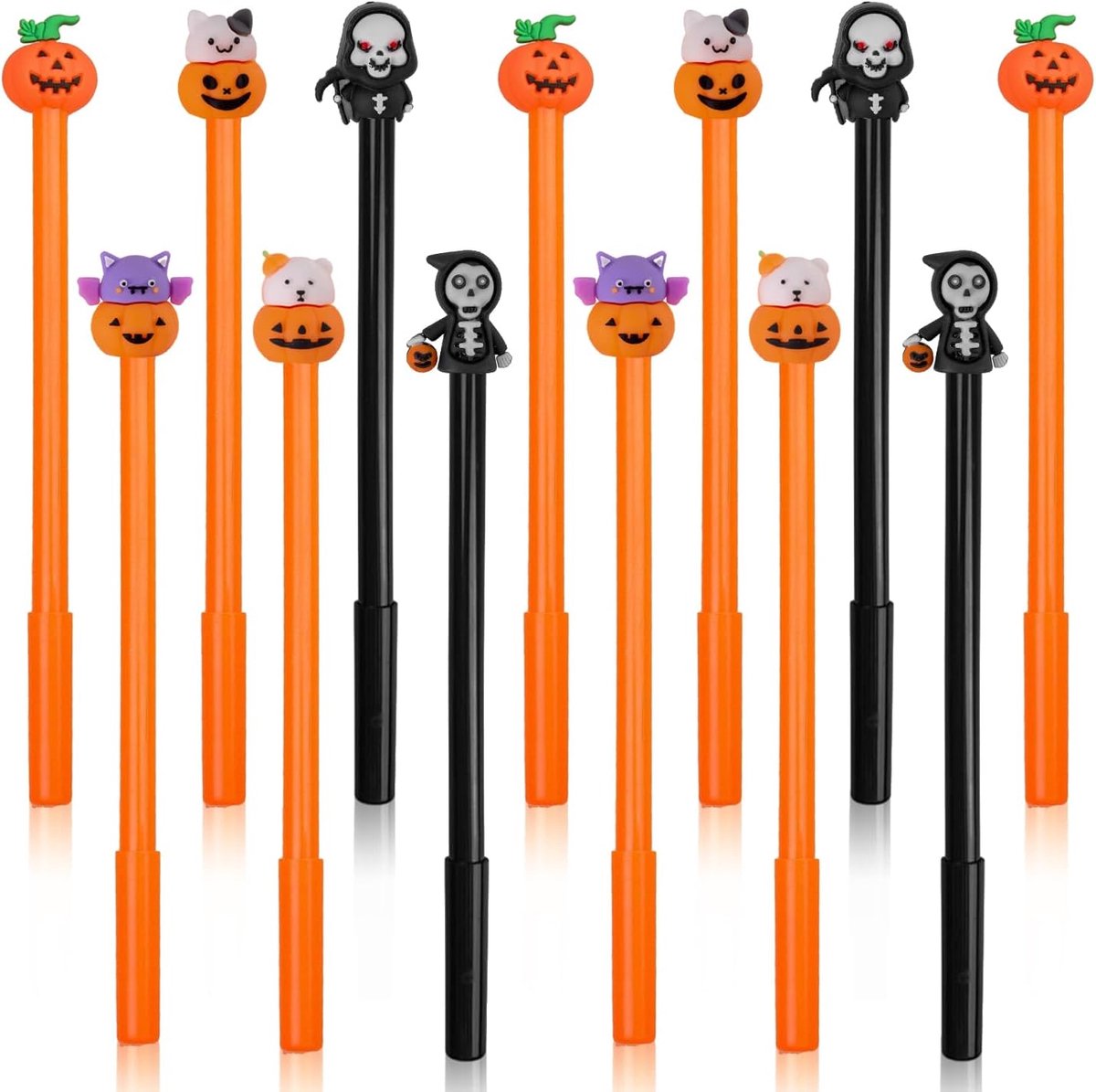 Halloween Pumpkin Gel Pen, 24pcs Black Halloween Gel Ink Pen, Interchangeable Refills, Creative KuRBis Gel Pen - ShopVlot