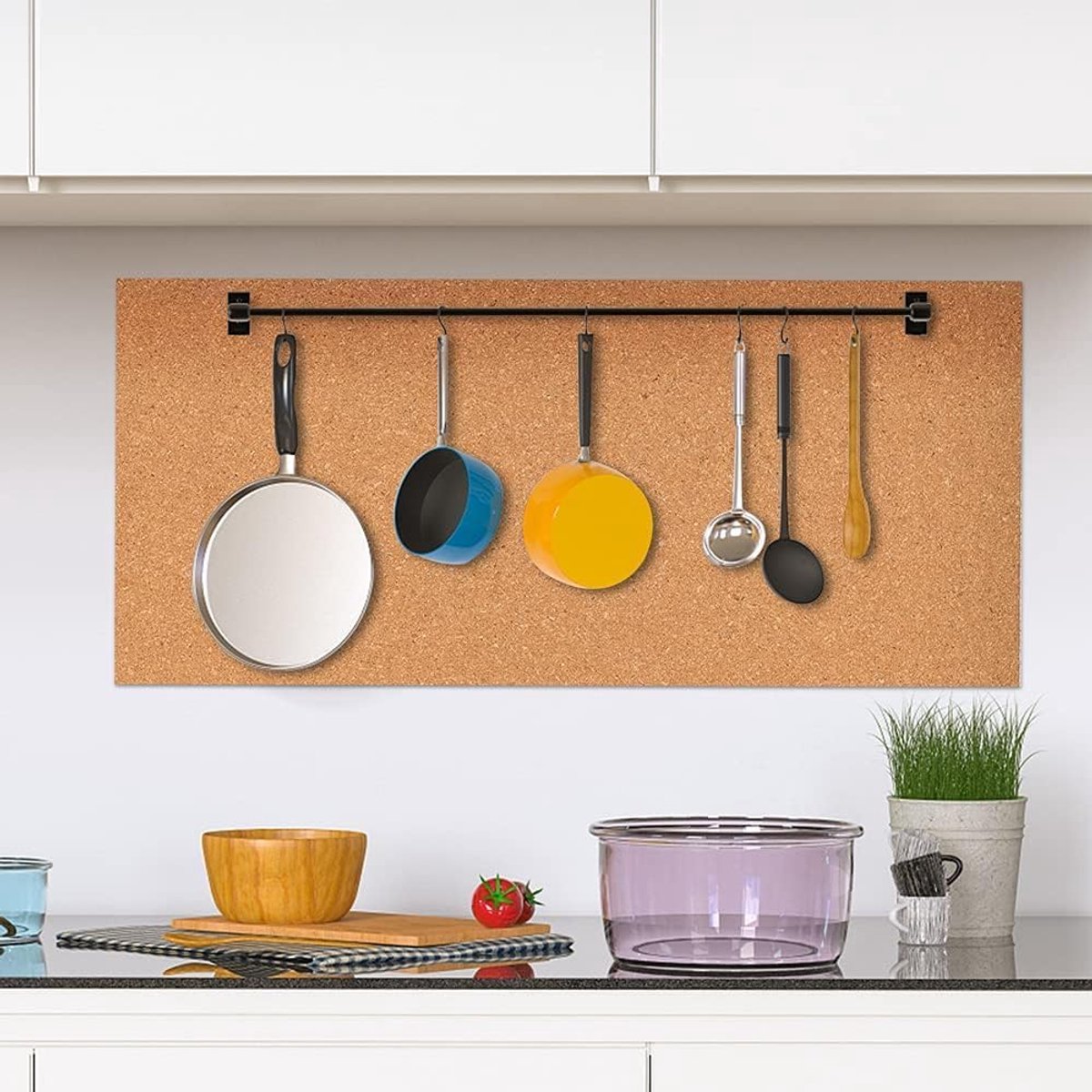 SnelShoppen - Kork Pinbord 40x180cm, Zelfklevend Kork Roll, Korken Bord voor Foto's en Mededelingen, Bureau, School en Thuis Gebruik (3mm)