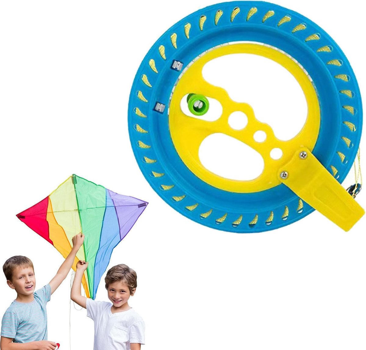 SnelShoppen - Drachenlijn Spool Set voor Vliegers, 150m ABS Kunststof Drachenlijn Rol, Ergonomische Vliegerlijn Reel voor Kinderen, Tuin en Feest