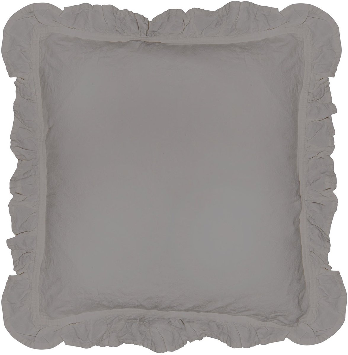 Darymex Sierkussenhoezen met Volant 40x40 cm - Grijs / Lichtgrijs - Set van 2 - 100% Katoen (123 g/m²) - Met Ruffles / Roesjes - Hoteloverslag - ECO Verpakking - Hypoallergeen