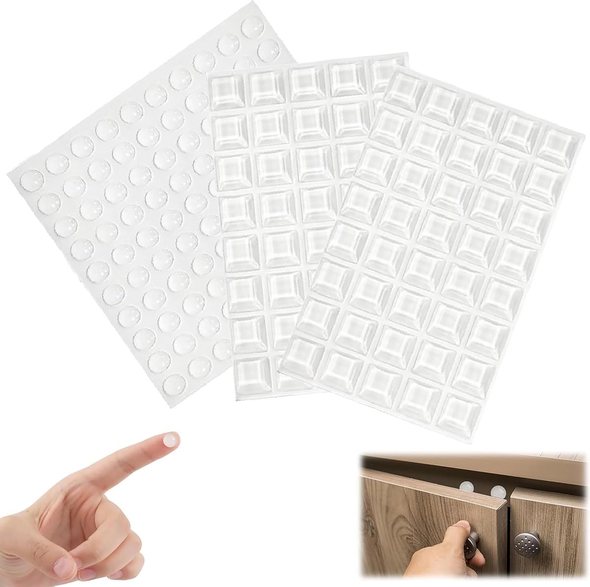 SnelShoppen - 180 Stuks Transparante Siliconen Voetjes - Zelfklevende Beschermpads, Geluiddempende & Antislip Pads voor Deuren, Laden, Meubels, Toetse