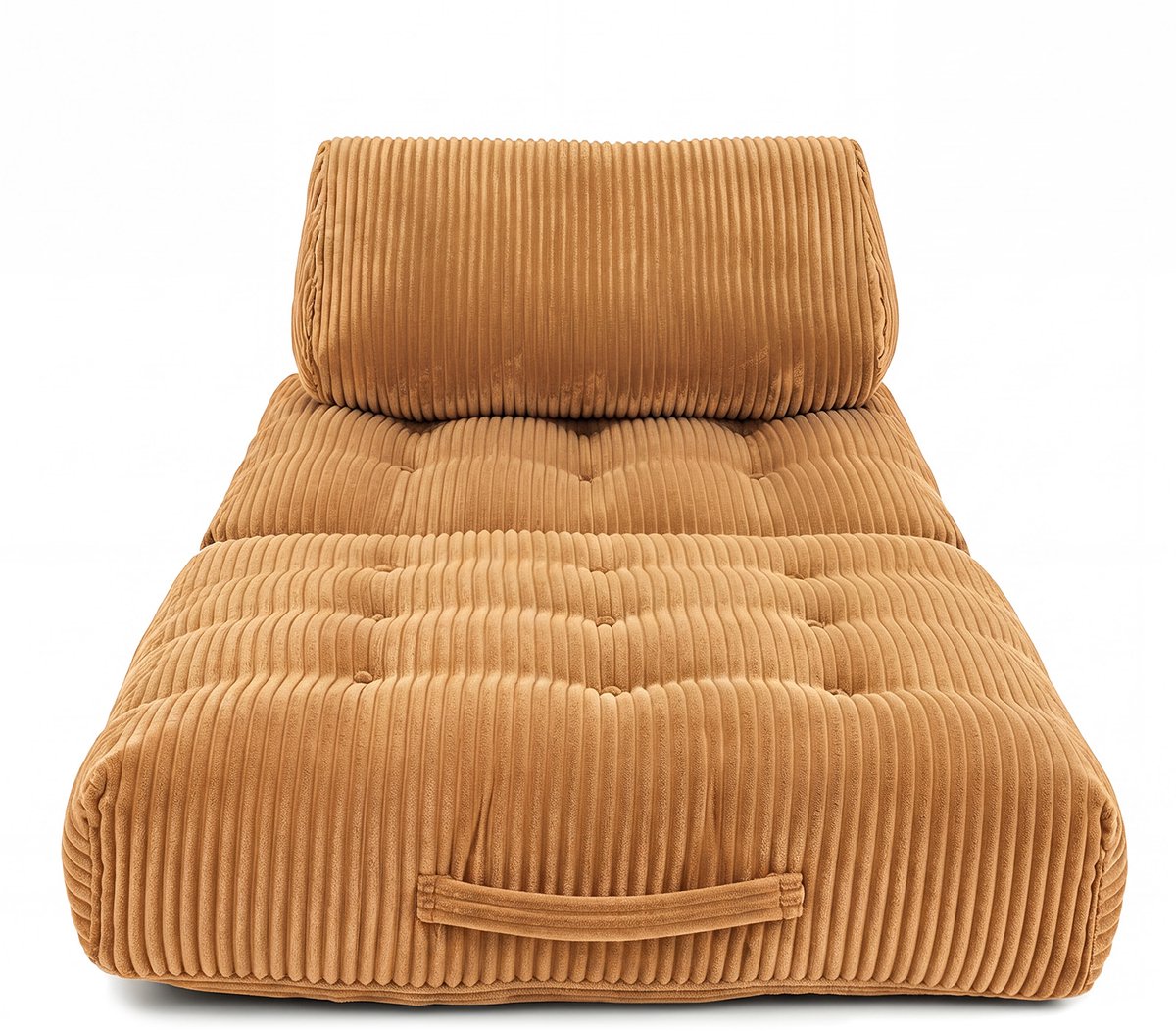 1-persoons Slaapbank – Bruin Corduroy – 2-in-1 Slaapbank & Loungestoel – Uitklapbaar met Kussen – Woonkamer & Slaapkamer