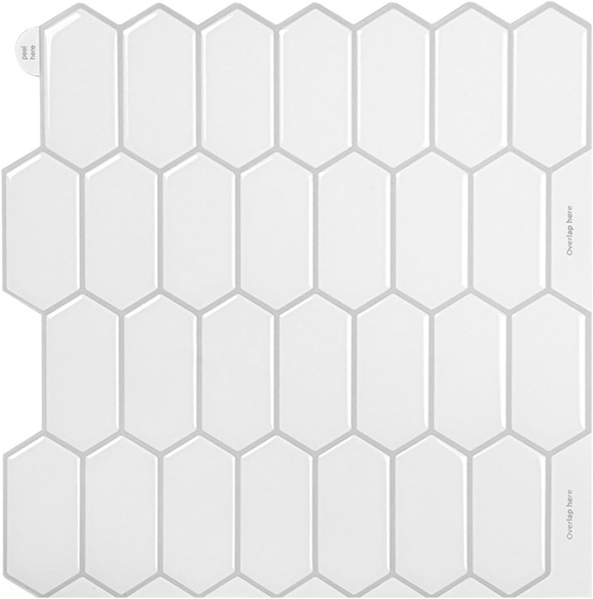 Zelfklevende tegels - 3D effect - Dikte 30.5 x 30.5 cm - Ideaal voor keuken en badkamer - ShopVlot