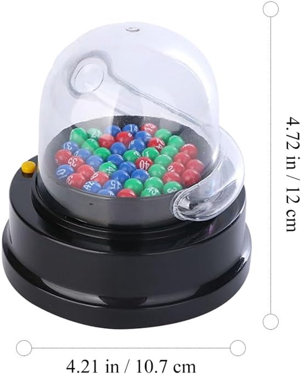SnelShoppen - Elektrische Kleine Plastic Loterij Machine met 49 Nummerballen, Licht Lucky Number Generator voor Feest en Vrijetijd