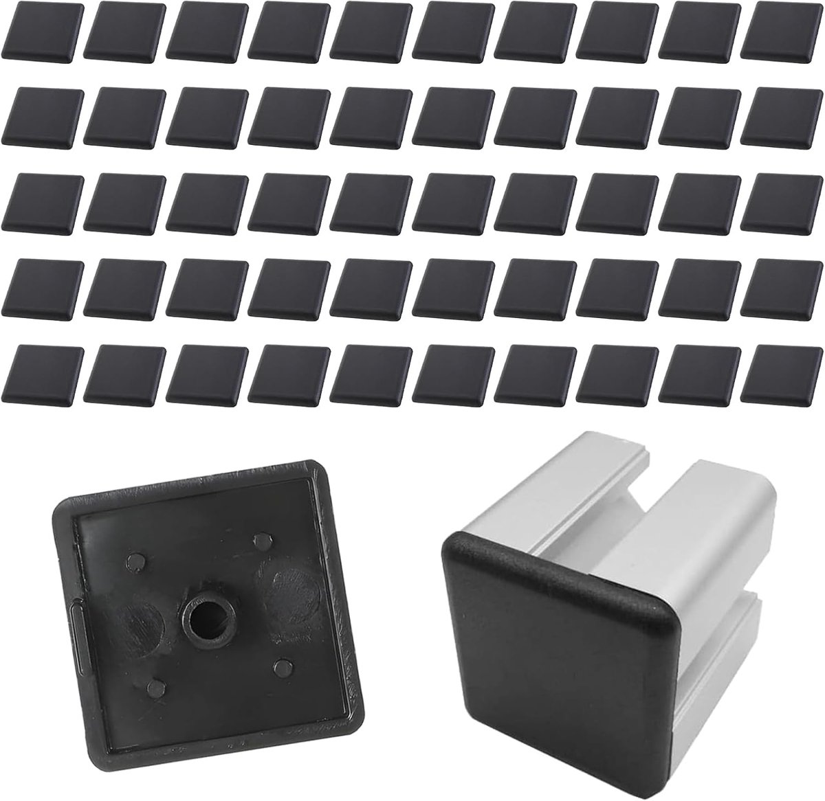 50 pieces end caps aluminium profile 20x20, aluminium profile end caps for aluminium profiles, profile 20x20 cover - ShopVlot