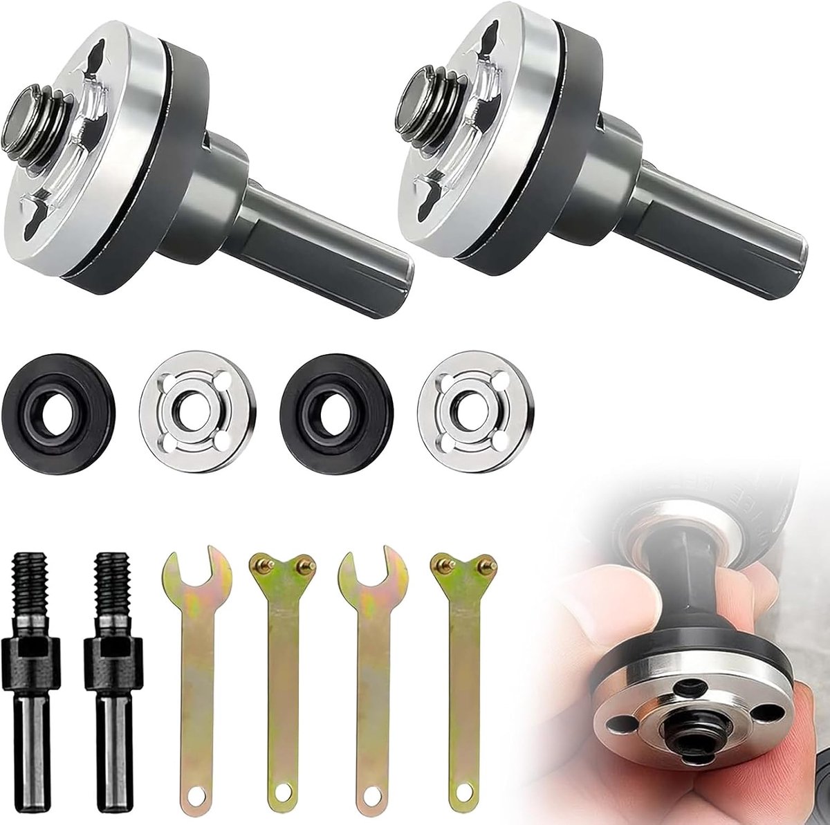 Haakse slijper adapter set 10-delig - conversie bar set - flexibele aansluiting - ideaal voor slijpen en polijsten - SnelShoppen