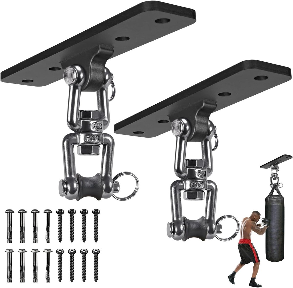 Punching bag muurbeugel - verstelbaar en draaibaar - 2-pack voor kickboksen en Muay Thai - optimale trainingservaring - ShopVlot