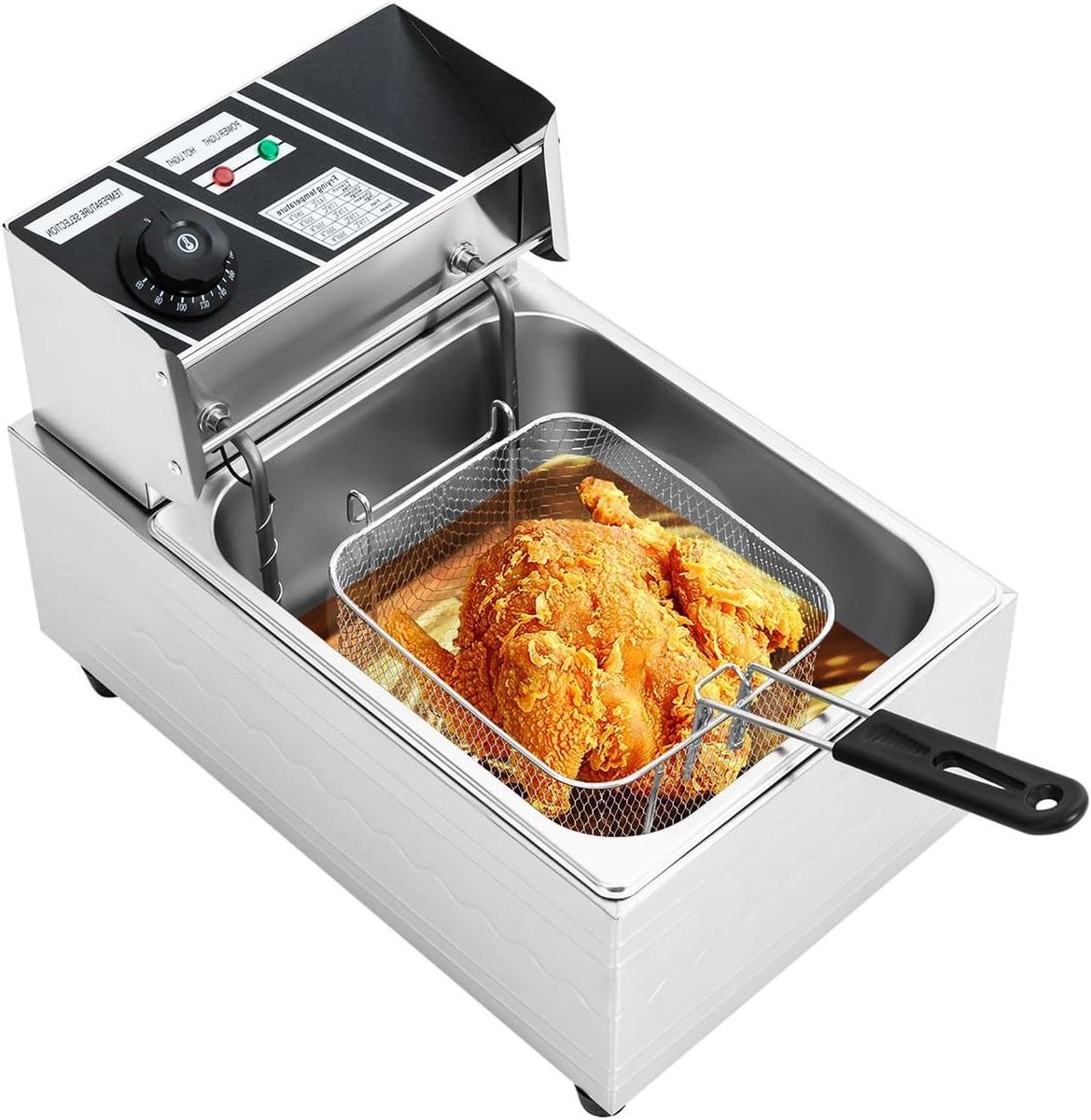Elektrische Frituurpan - Friteuse Keuken - Snel Frituren - Hoge Capaciteit - 6 liter - Zilver