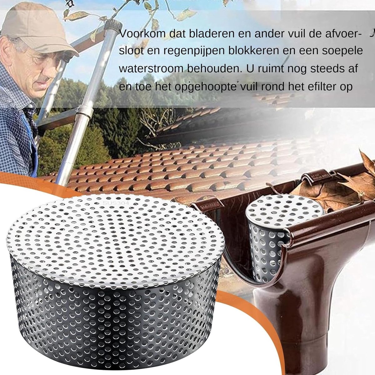 Dakgootbeschermers - Regenpijpzeef Afsluitdop - Dakgoten Schoonhouden - Verstoppingspreventie Ontwerp - 50-200 MM - Zilver