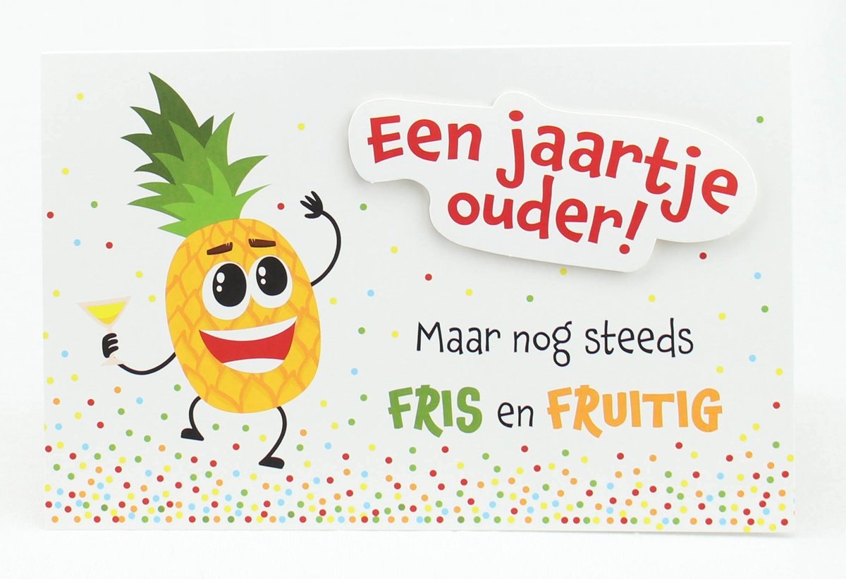 Wenskaart | 6 stuks | ADIOS applicatiekaart Een jaartje ouder!