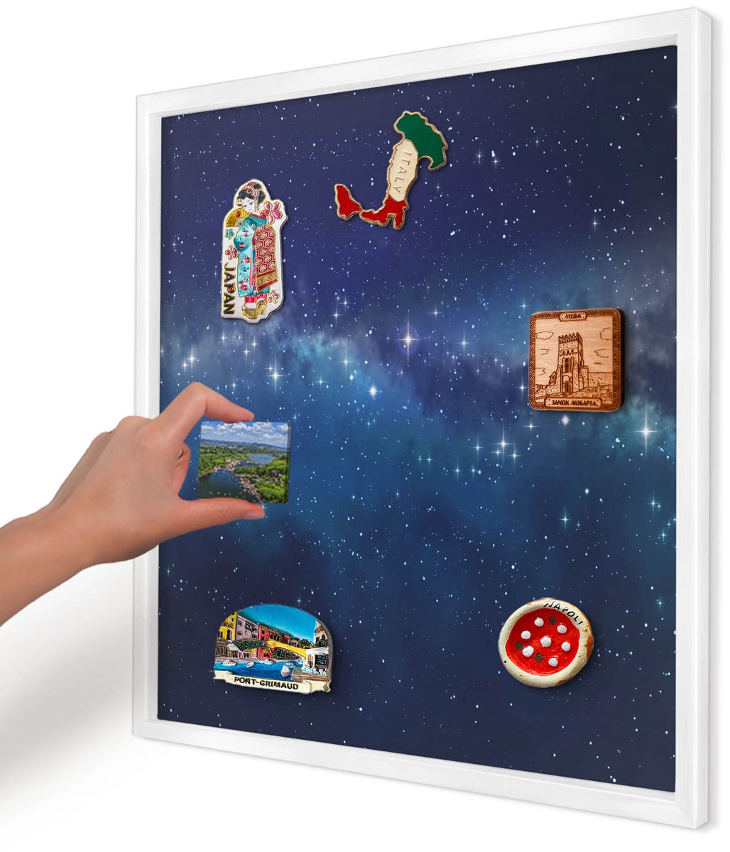 Artprintcave Marine Magneetbord mit Witte Lijst - 50x50 cm - Sterrenruimte Wandbord Magnetisch - Abstract Magneet Bord mit Frame - Kosmos