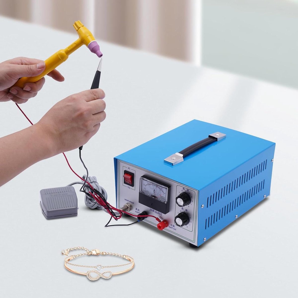 Puntlasapparaat - Plasapparaat Lasmachine - Sieraden Repareren - Multifunctionele Impuls - 50A - Blauw