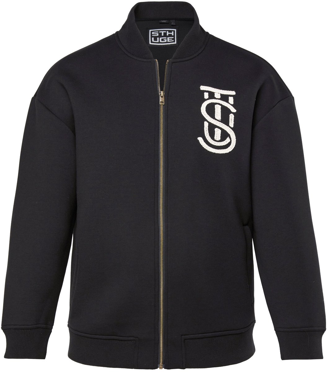 STHUGE - Heren - collegejack scuba rits bomberjack tot 8XL - Zwart - Maat 3XL