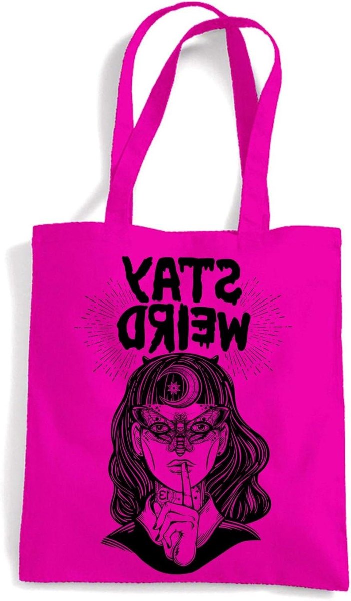 Tote Schoudertas - Winkeltas Shopper - Boodschappen Doen - 100% Katoen - 42 x 38 cm - Roze