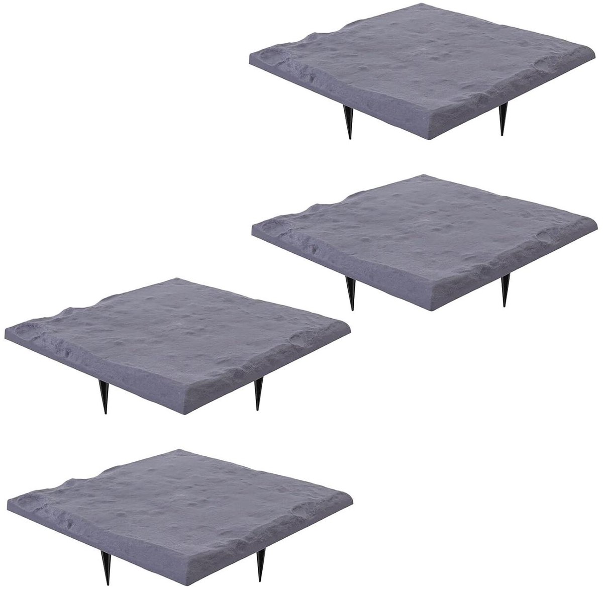 Stapstenen Kunststof - Tuintegels Looppaden - Buitenpaden Aanleggen - Weerbestendige Constructie - 395x395x23 mm - Grijs