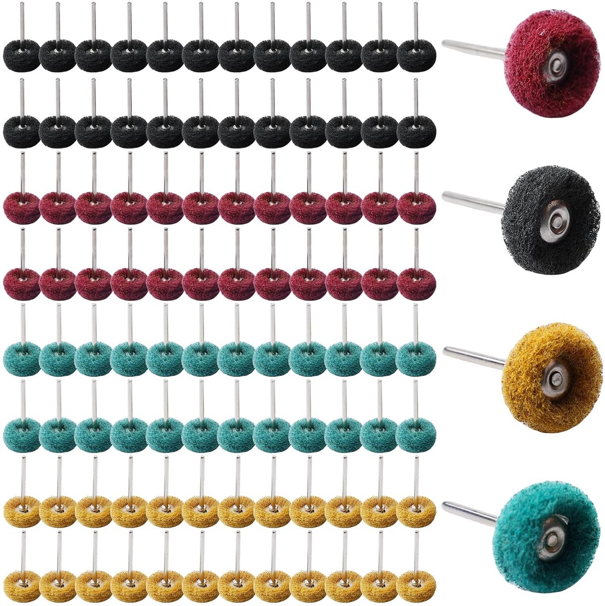 Schuurdiscs 100 stuks 25 mm - Abrasieve polijstschijven - 120/180/320/400 korrel - Efficiënt schuren en polijsten - ShopVlot