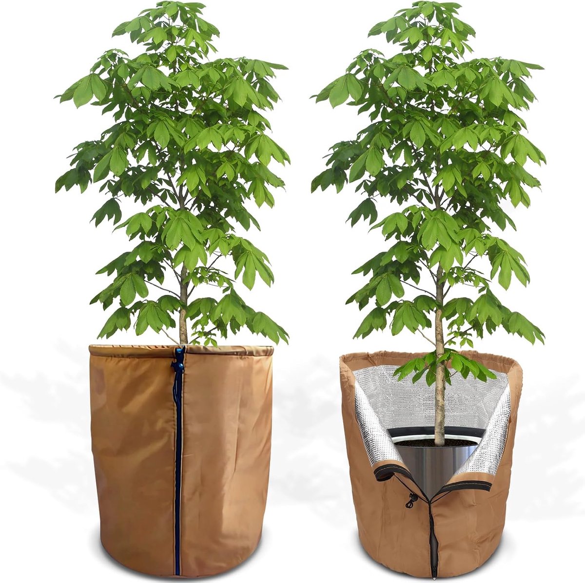 SnelShoppen - Thermische Plantenbescherming 45 x 50 cm, Vorstbescherming voor Bloempotten, Winterbescherming met Trekkoord, Herbruikbare Bescherming v