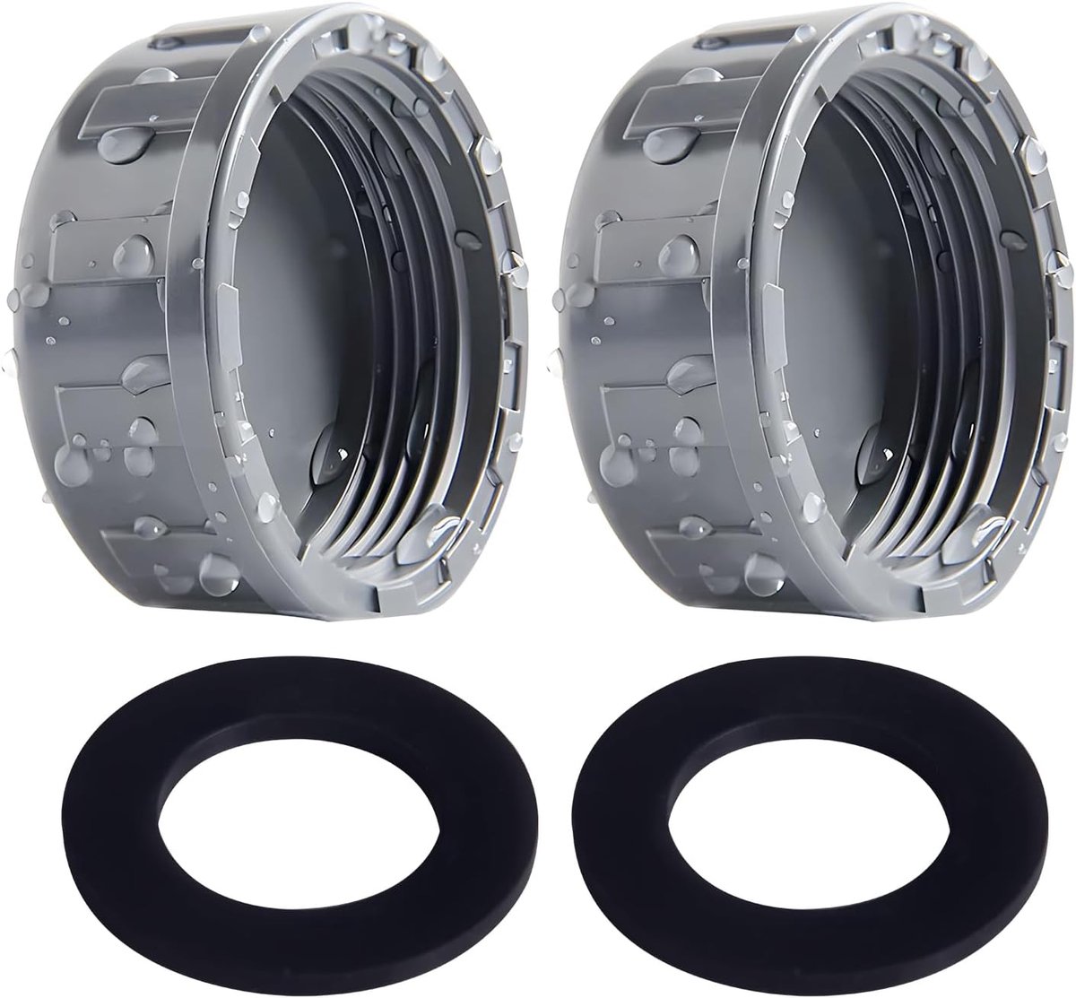 SnelShoppen - 2x PVC Schroefdoppen 32mm met Rubber Seals voor 1'' Vrouwelijke Schroefdraad Tuinslang Aansluitingen, Duurzame Pijp Doppen voor Tuin, Sa