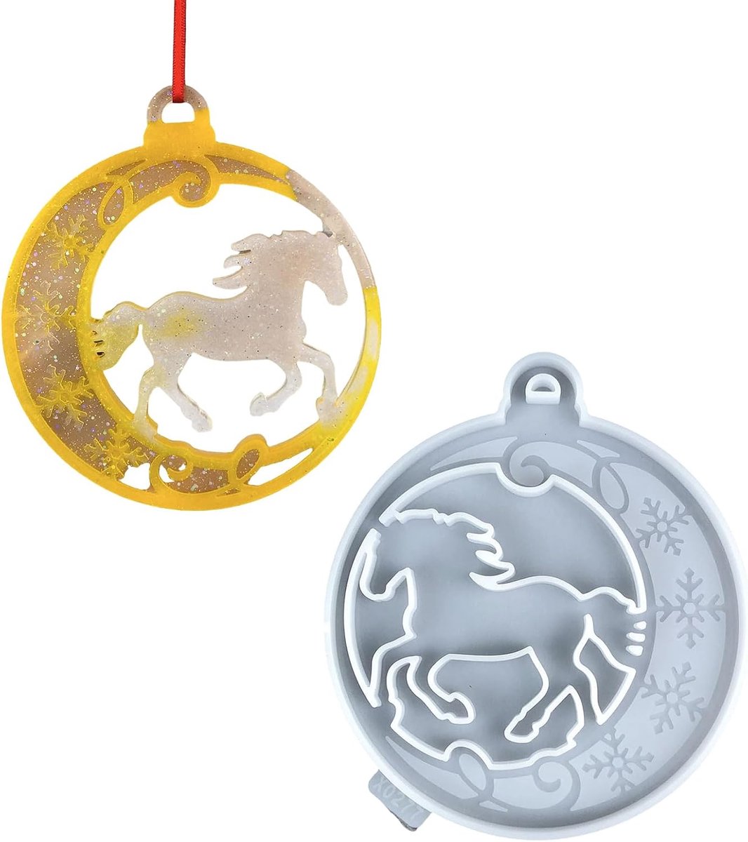 SnelShoppen - Silicone Ronde Hangende Pendant Mould Kerstboom Paard Versieringen Decoratie Mould Sieraden Maken Accessoires voor Creatieve Hobbyisten