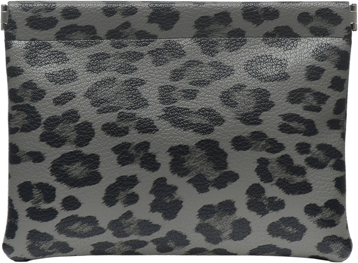 5.5x7 inch Mini Leopard Print Leather Makeup Bag, Small Waterproof Snap Closure Organizer Pouches, Portable No Zipper - ShopVlot