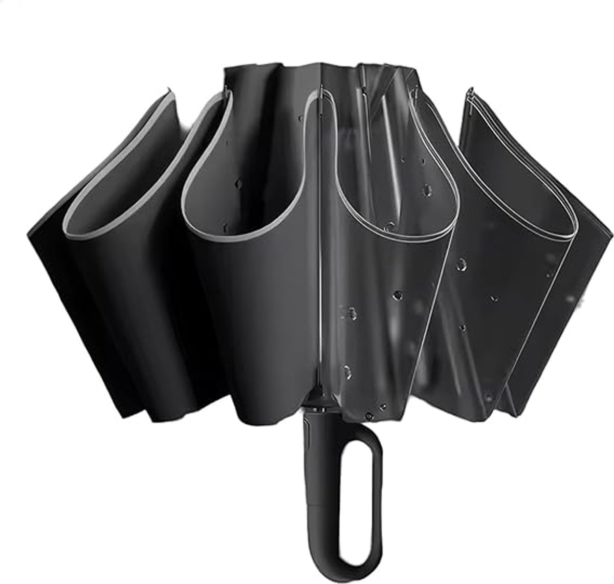 Paraplu - Opvouwbare Stormparaplu met Draaibare Haak - Automatische en Windbestendige Reisparaplu voor Regen en Zon - Zwart