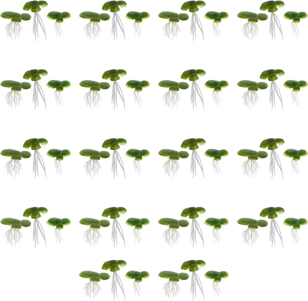 SnelShoppen - 54 Stuks Kunstwaterplanten - Vijverdecoratie - Waterlenzen voor Mini-Vijver - Kunstmatige Vijverplanten - Drijvende Decoratie voor Aquar
