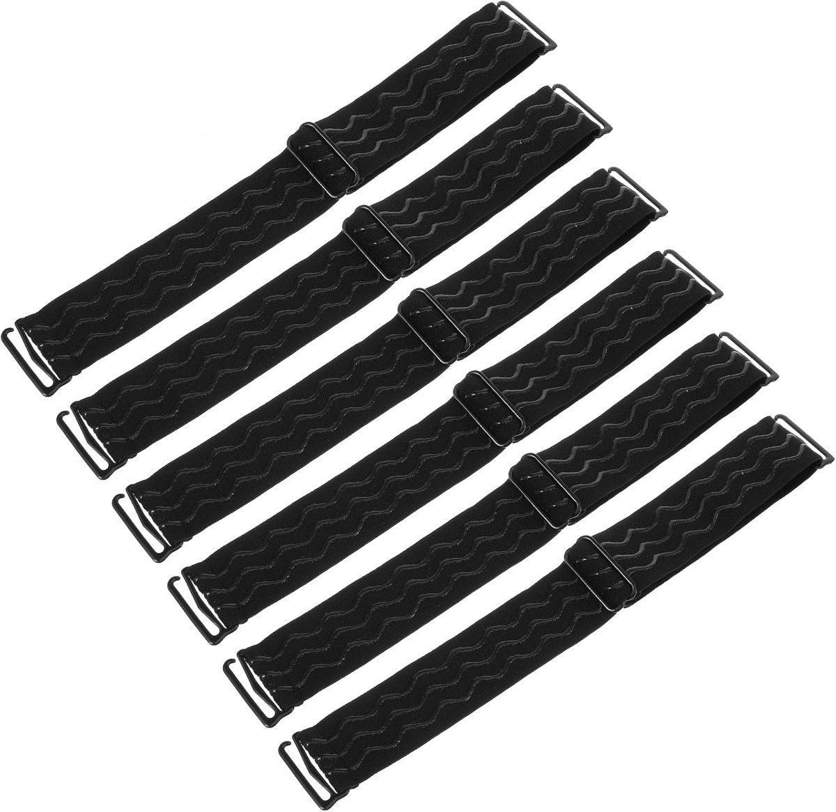 6-delige verstelbare elastische pruikenband met afneembare antislip siliconen strip